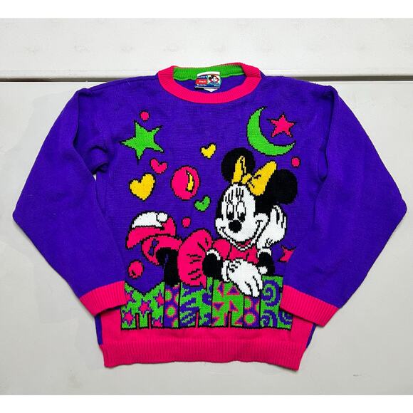 Vintage Disney Mickey's Stuff For Kids Sweater L 14 Minnie Sleep made in USA - Picture 8 of 8